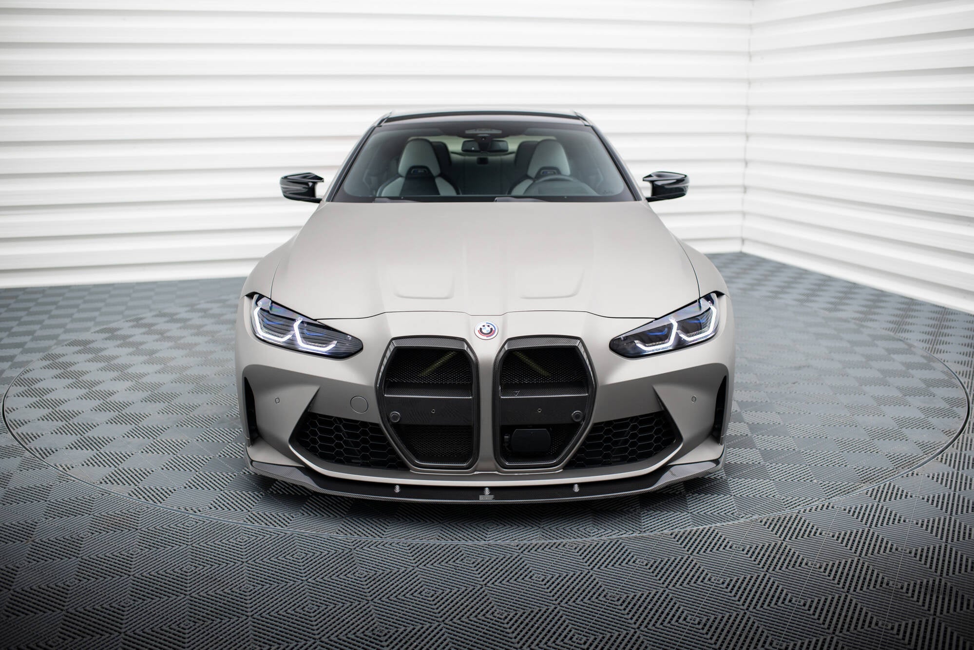 BMW M3 (G80) / M4 (G82) Carbon Fiber Front Splitter V3 — vehicle view