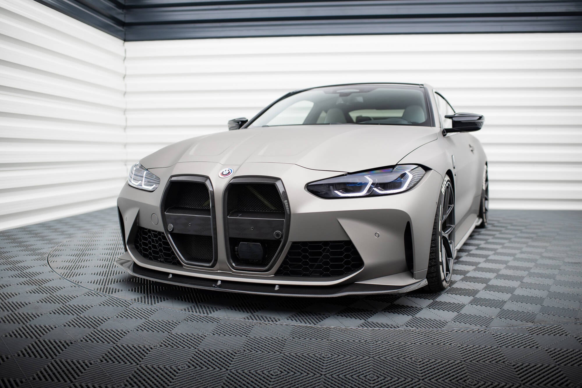 BMW M3 (G80) / M4 (G82) Carbon Fiber Front Splitter V3 — vehicle view