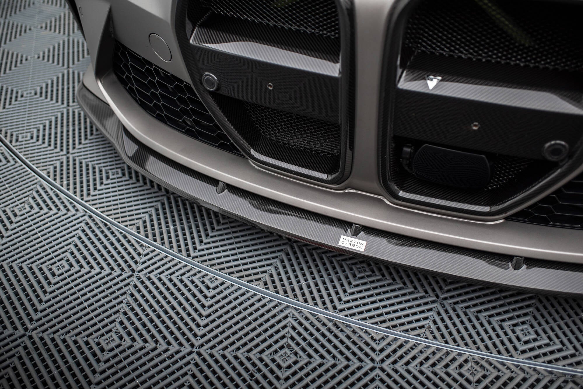 BMW M3 (G80) / M4 (G82) Carbon Fiber Front Splitter V3 — vehicle view