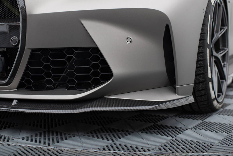 BMW M3 (G80) / M4 (G82) Carbon Fiber Front Splitter V3 — vehicle view