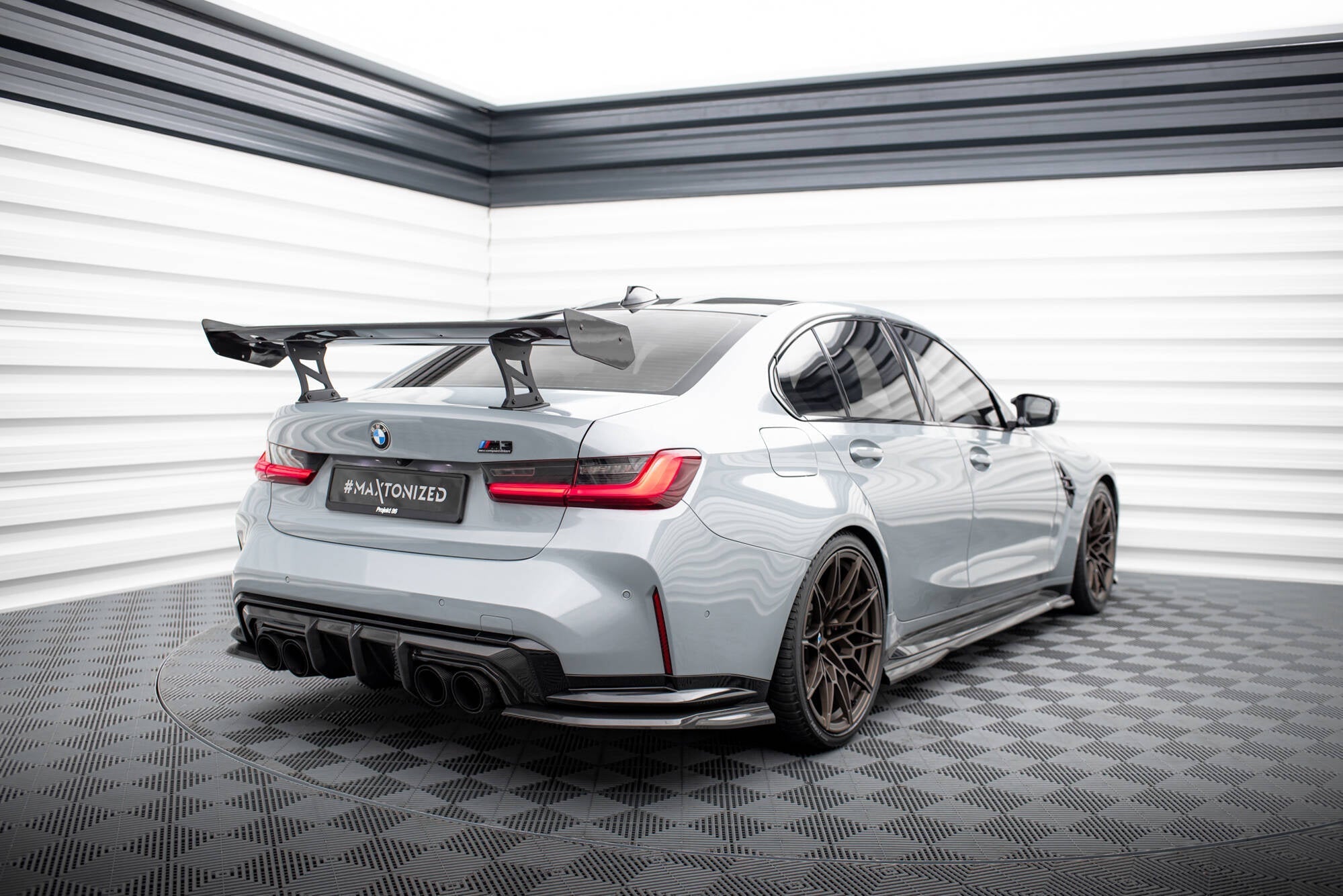 BMW M3 (G80) Carbon Rear Wing — Internal Bracket Mount, studio