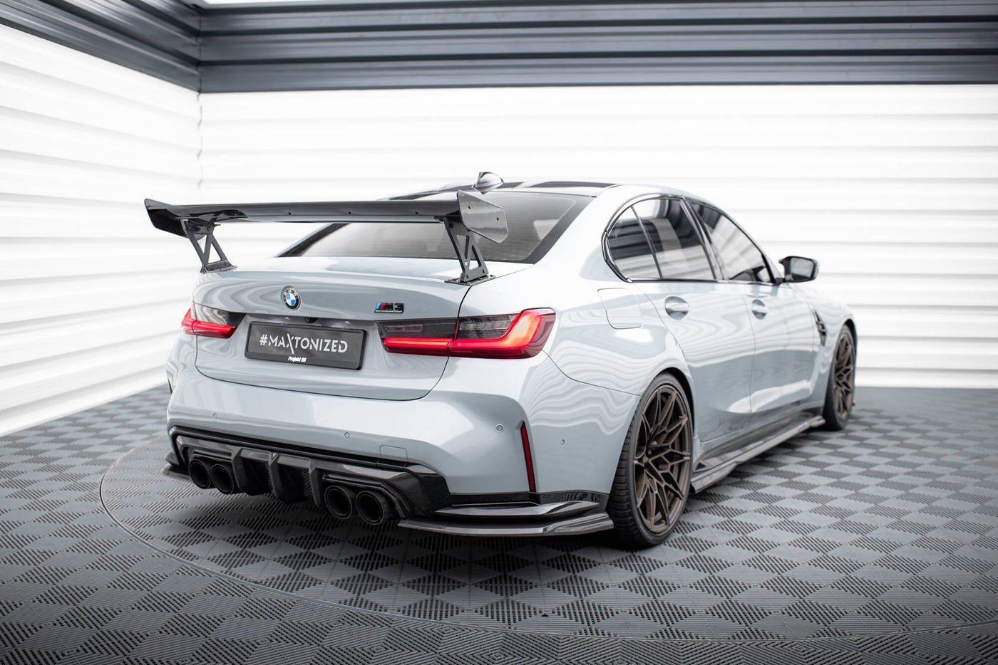 BMW M3 (G80) Carbon Rear Wing — External Bracket Mount, studio