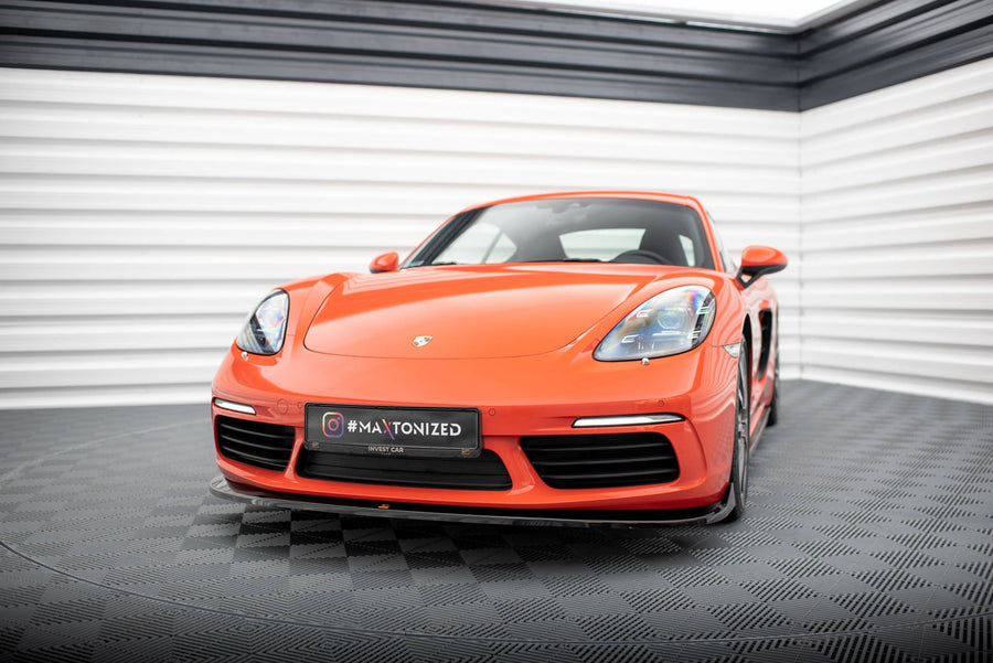 Porsche 718 Cayman Front Splitter V2 — vehicle view