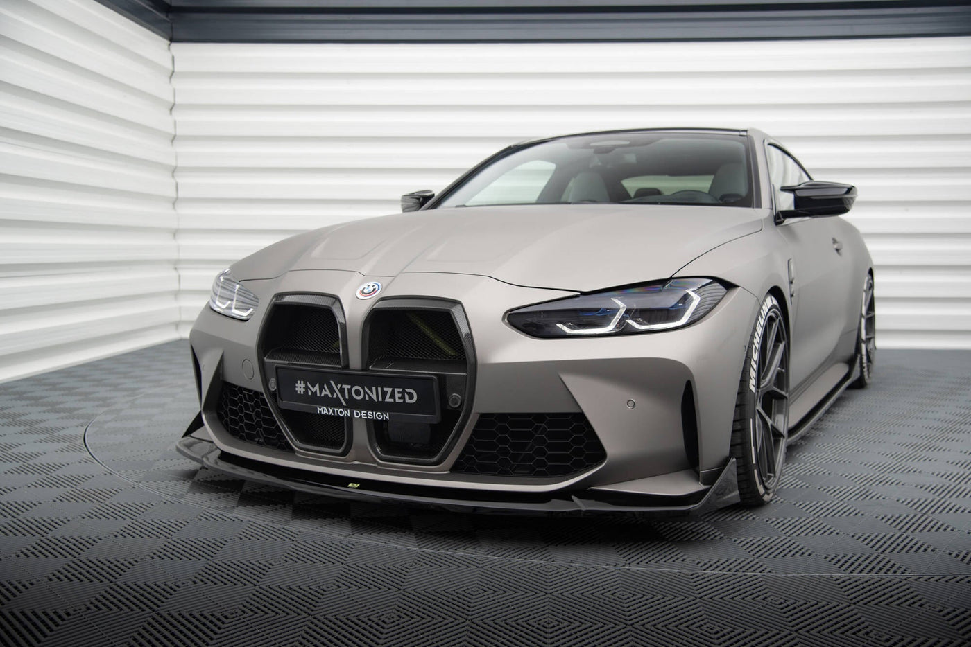 BMW M3 (G80) / M4 (G82) Front Splitter V4 CSL Look — vehicle view
