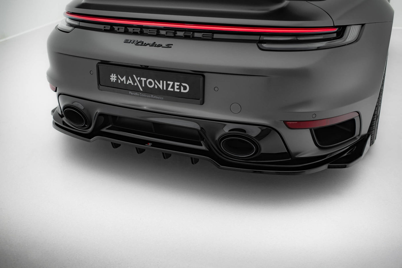 Porsche 911 (992) Turbo S Sport Package Rear Splitter — vehicle view