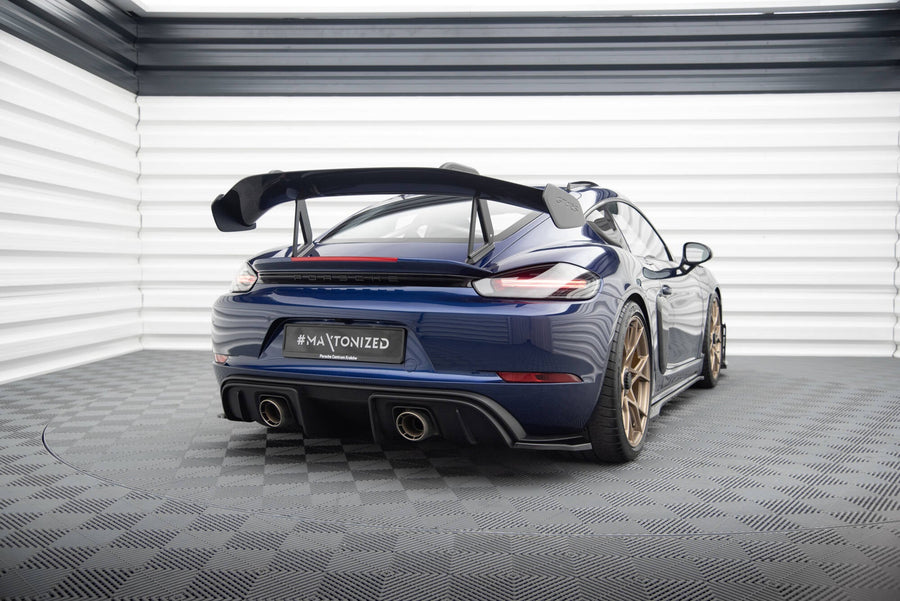 Porsche 718 Cayman GT4 RS Rear Side Splitters — vehicle view