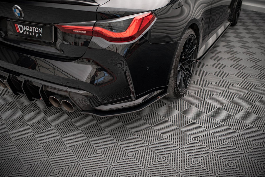 BMW M4 (G82) Street Pro Rear Side Splitters, white-background studio