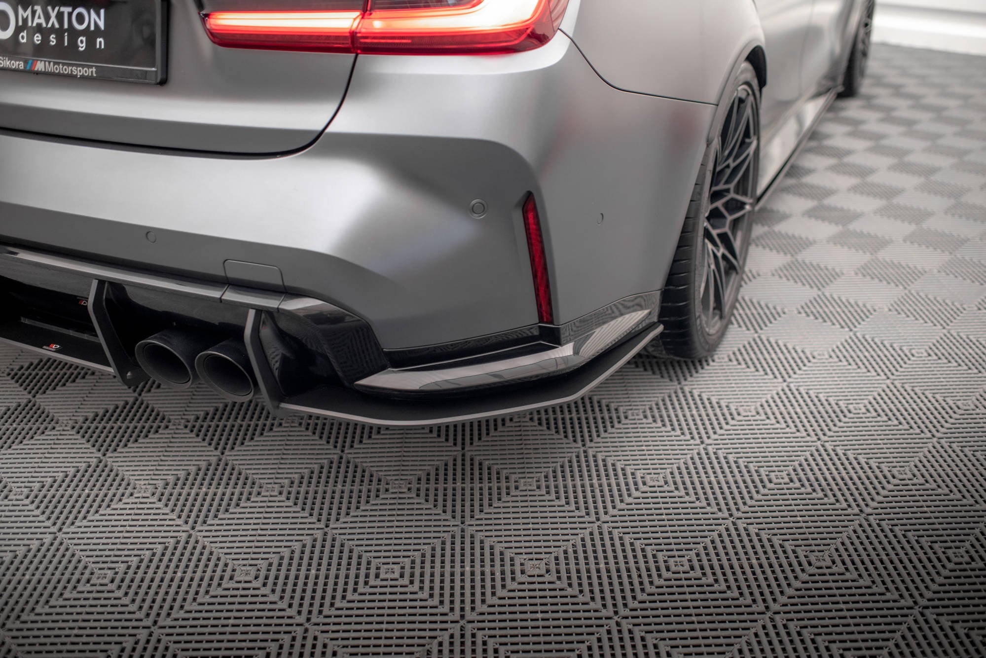 BMW M3 (G80) Street Pro Rear Side Splitters V1, white-background studio
