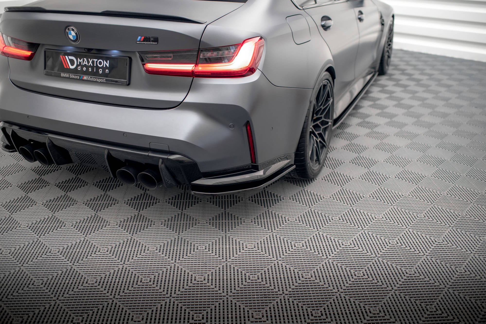 BMW M3 (G80) Rear Side Splitters V1 — vehicle view