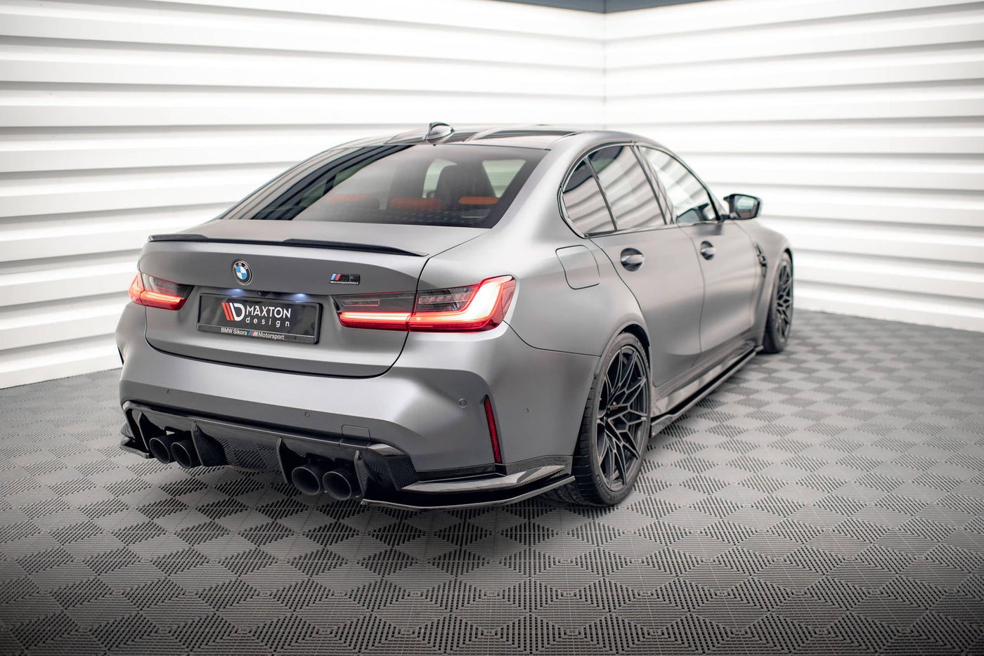 BMW M3 (G80) Rear Side Splitters V2 — vehicle view