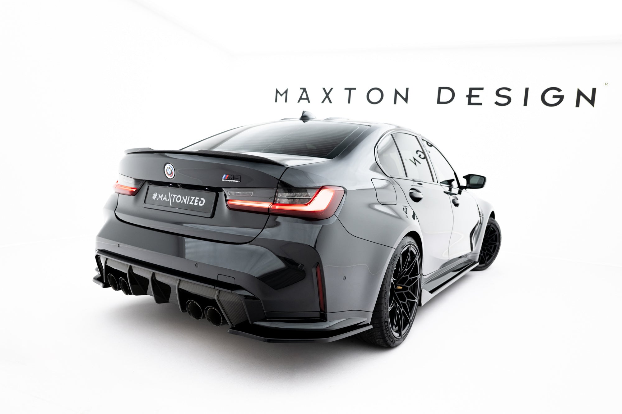 BMW M3 (G80) Rear Side Splitters V3 — vehicle view