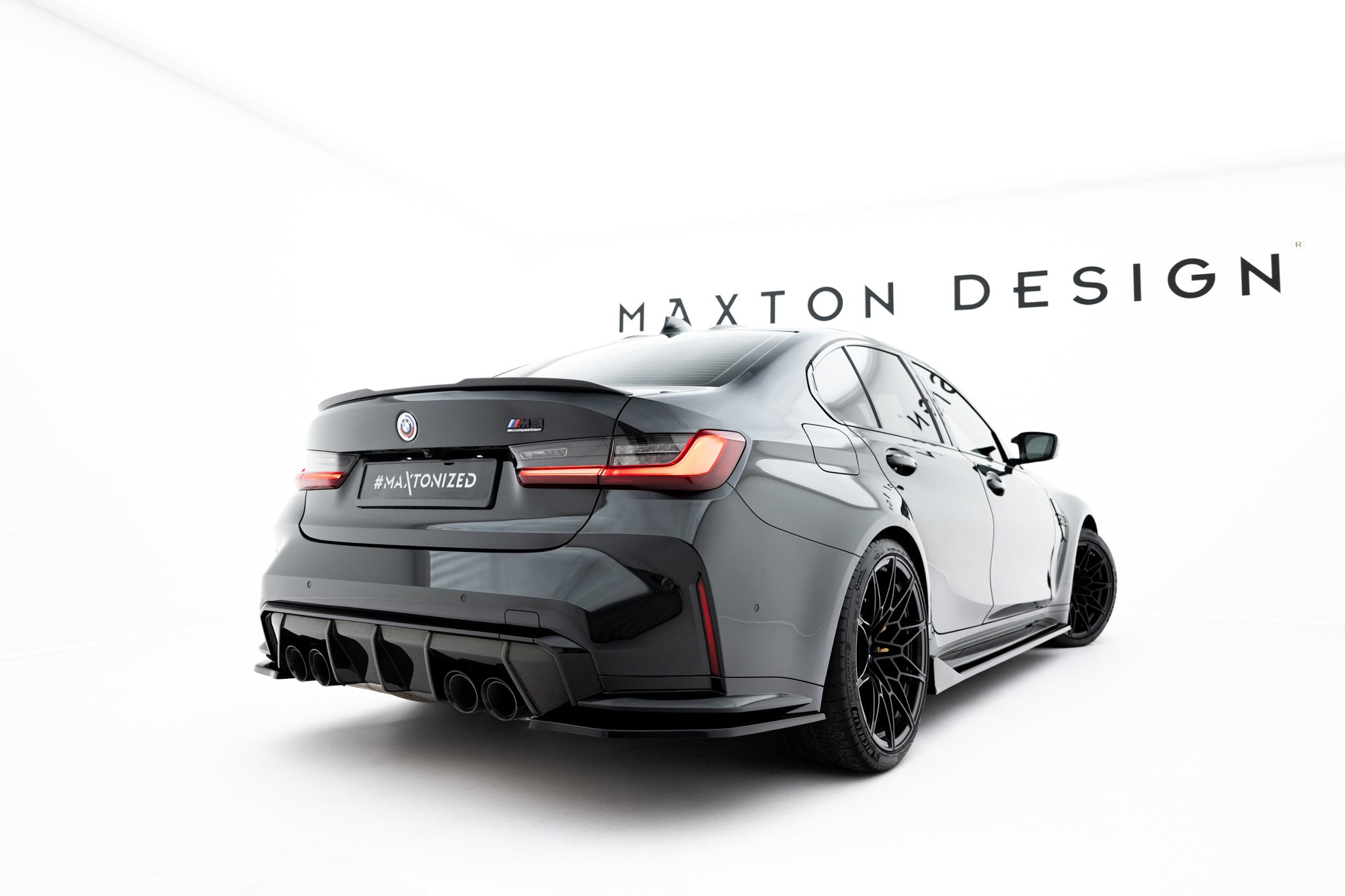 BMW M3 (G80) Rear Side Splitters V3 — vehicle view