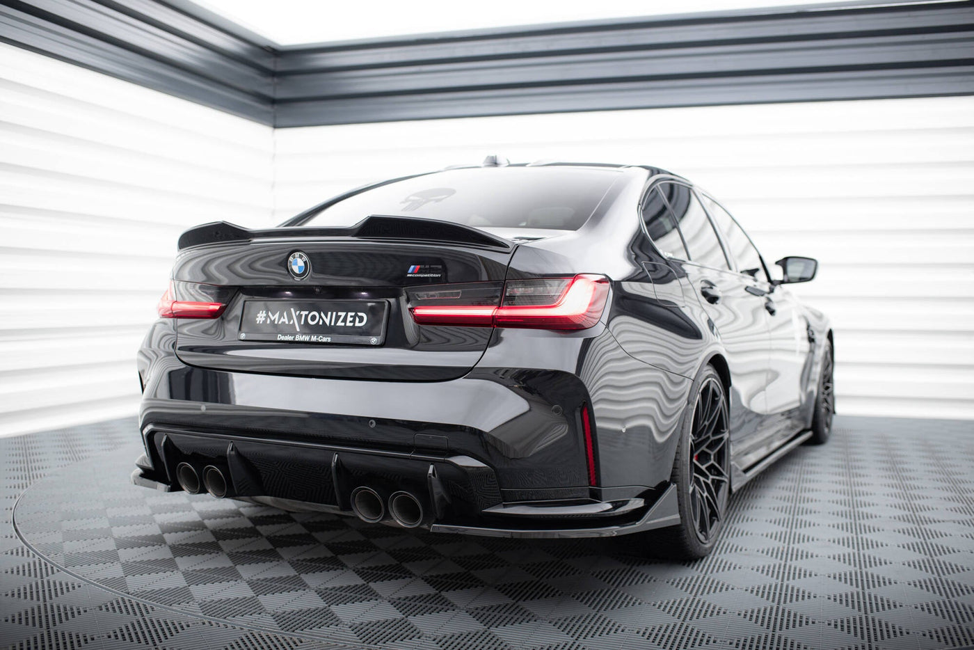 BMW M3 (G80) Rear Side Splitters V4 CSL Look — vehicle view