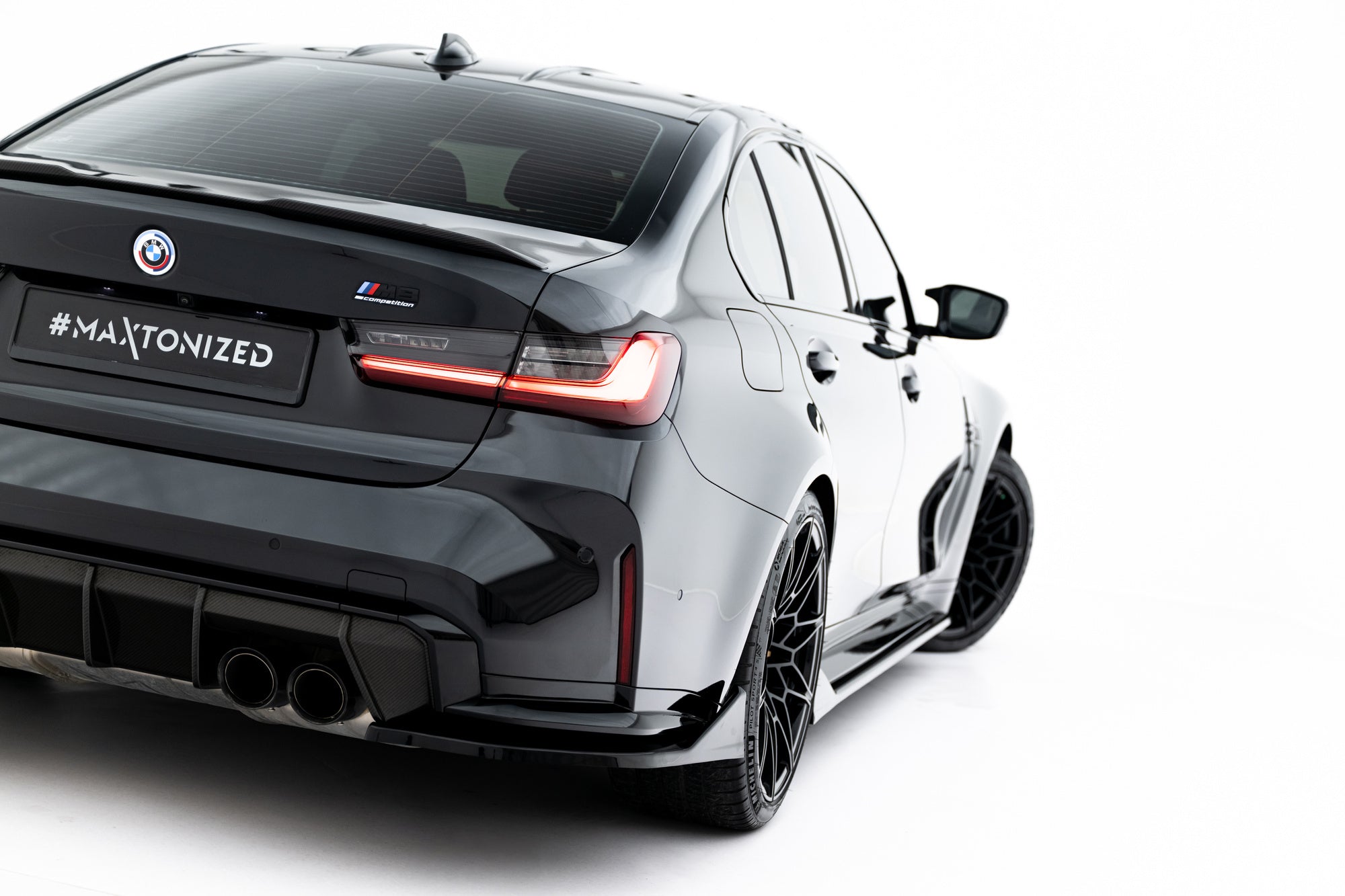 BMW M3 (G80) Rear Side Splitters V5 — vehicle view