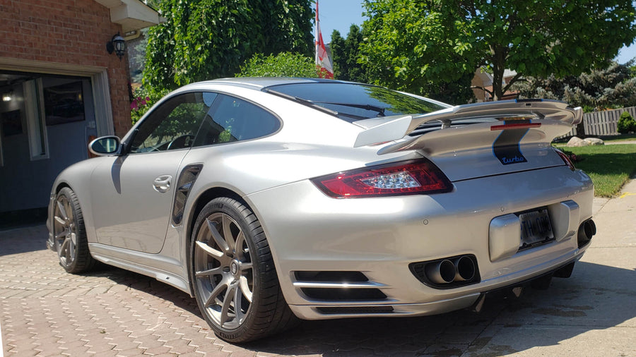 Moshammer 997 Turbo Rear Wing Spoiler fitted to Porsche 997 Turbo — rear view